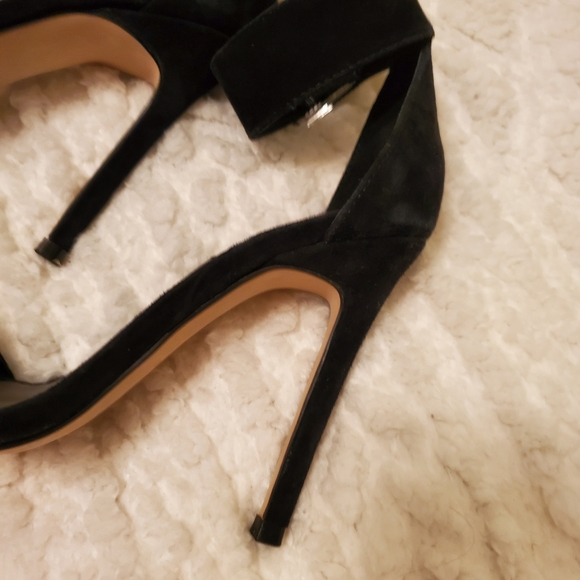 NWOB Aqua Women's Blair Black High Heels Open Toe Sandals - Picture 3 of 7